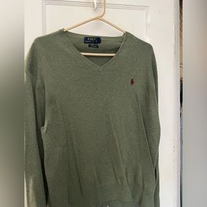 Lauren Ralph polo sweater V neck in green